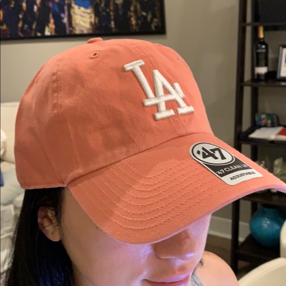 LA Dodgers Coral Adjustable 47 Baseball Hat - Cap